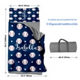 thumbnail image 6 of Kainsy Custom Toddler Nap Mat for Daycare Sleeping Bag for Boys Girls, Kids Nap Mats with Pillow Blanket for Preschool Kindergarten, Personalized Name Easy Carry Nap Sack Navy Baseball, 6 of 9