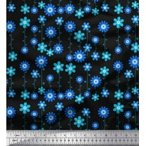 Soimoi Cotton Duck Fabric Dot & Floral Artistic Decor Fabric Printed Yard 42 Inch Wide