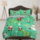 thumbnail image 1 of Juego de funda nórdica de Papá Noel y muñeco de nieve verde, ropa de cama de Navidad &, 1 of 4