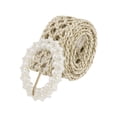 thumbnail image 1 of CINTURONES TRAMADOS DE MUJER REFINADOS, CINTURÓN ANCHO DE PERLA DE 1.6" DE ANCHO PARA VESTIDO 42.5x1.6" (LxA) BEIGE, 1 of 6