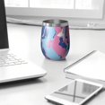 thumbnail image 3 of 12oz Insulated Wine Tumbler with Lid & Straw, Stainless Steel Egg Shape Cup, Liquid & Marble Print, 3 of 5