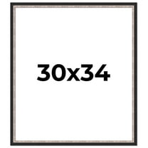 30x34 Frame Silver Real Wood Picture Frame Width 1.25 Inches | Interior Frame Depth 0.75 Inches |