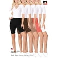 thumbnail image 5 of Women's Casual Solid Elastic High Waist Stretch Biker Shorts (Pack of 5), 5 of 5