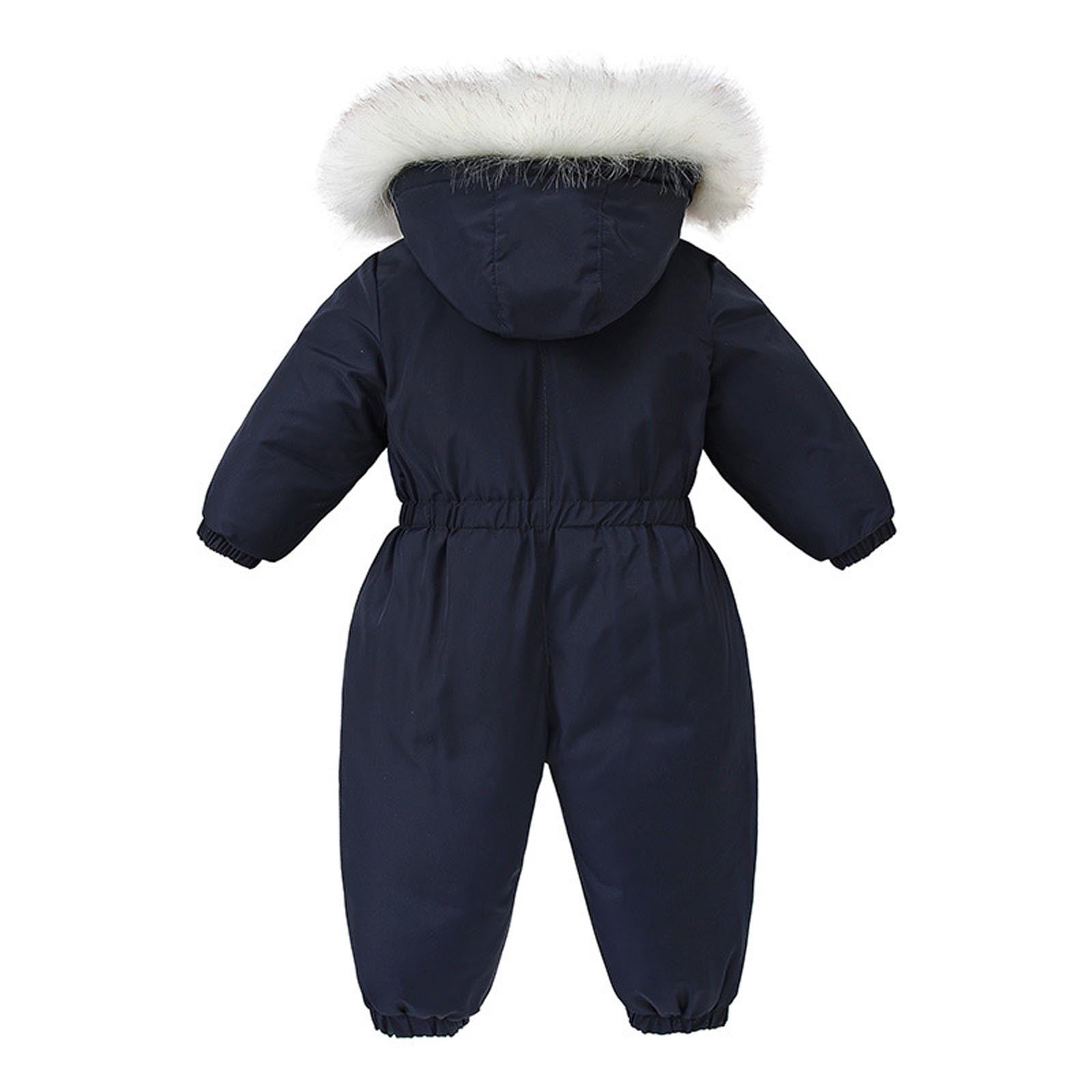 Hicidod Baby Puffer Snowsuit Onesie Thicken Warm Winter Ski Suits Windproof Waterproof Hooded Jumpsuit for Toddler Boys Girls