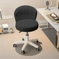 thumbnail image 7 of Wubio Small Desk Chair Round Rolling Chair with Back PU Leather Height Adjustable Swivel Vanity Work Computer Stool Chair for Home Office Bedroom, 7 of 7