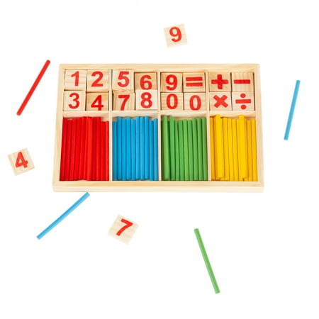 Montessori Math Manipulatives-Number Tiles and Colorful Sticks to Count, Add, Subtract, Multiply, Divide-Learning Toy for Preschoolers by Hey!