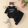 thumbnail image 6 of Baby Girls Infant Romper 3-Piece Set Bodysuit With Sweatpant With Headband Fashion Leopard Print, 6 of 6