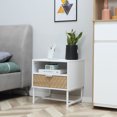 thumbnail image 2 of HOMCOM Bedside Table with Drawer, Nightstand with Shelf & Metal Base, White, 2 of 10