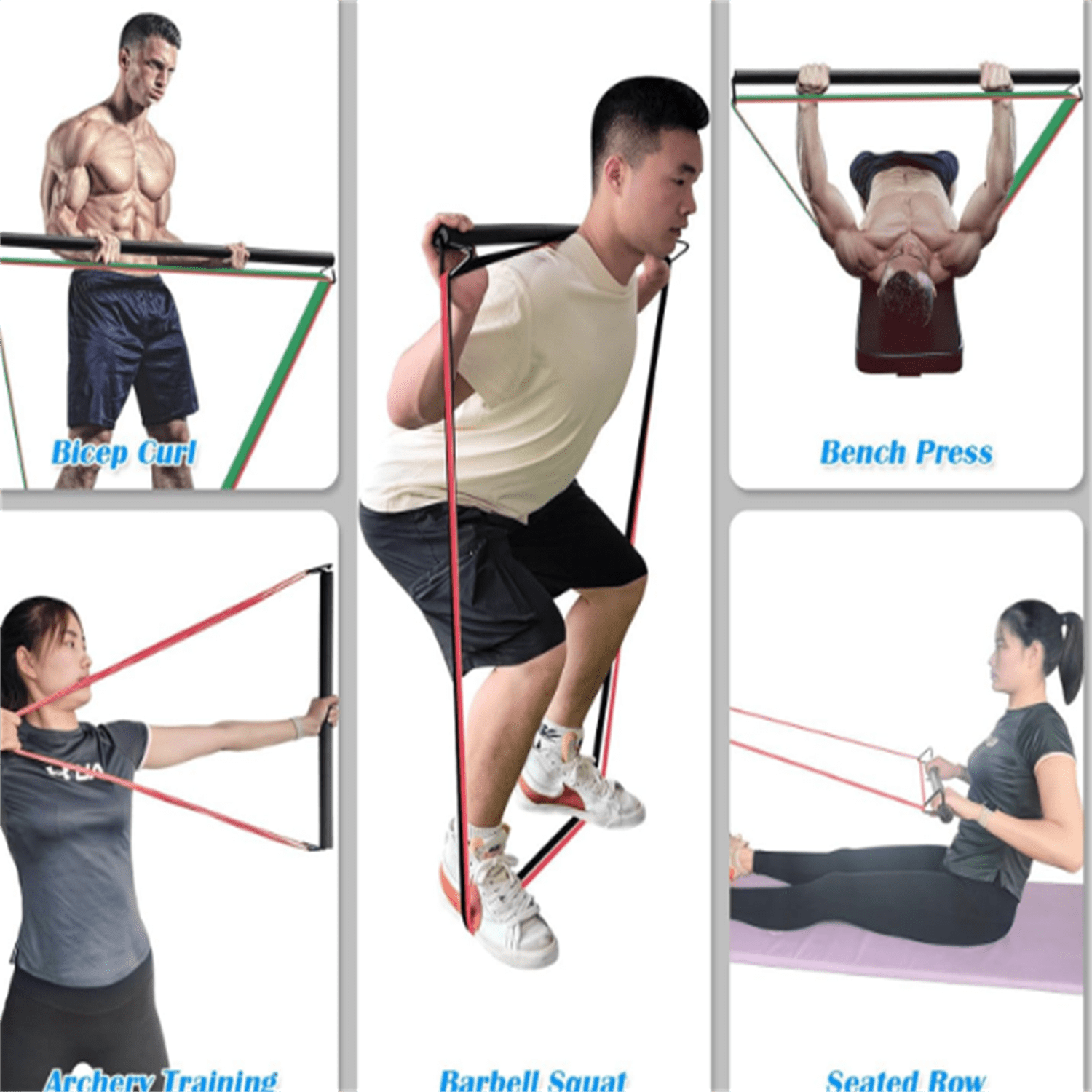 Door Anchor Strap for Resistance Bands Exercises, Multi Point Anchor Gym Attachment for Home Fitness, Portable Door Band Resistance Workout Equipment, Easy to Install, Punch-Free, Nail-Free