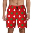 thumbnail image 3 of Uemuo White and Green Polka Dot Pattern Mens Swim Trunks Quick Dry Board Shorts with Mesh Lining, Stretch Beach Shorts Quick Dry No-Chafing Board Shorts-Small, 3 of 9