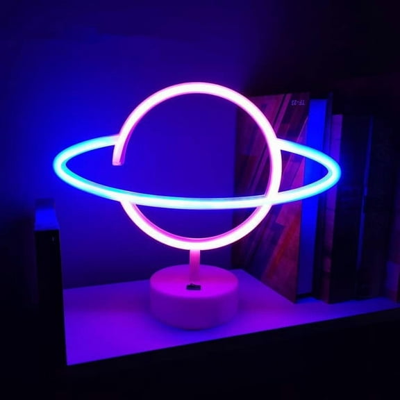 SHANJIA Neon Light Sign, LED Neon Sign with Holder Base Table Lamps, Battery/USB Neon Lights for Room Party Table Art Decorative Signs