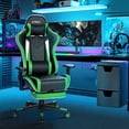 thumbnail image 3 of Gymax High Back Gaming Chair Adjustable Office Computer Task Chair w/Footrest Green, 3 of 10