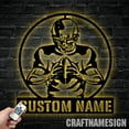 thumbnail image 3 of Craftnamesign Custom Ball Football Metal Wall Art Led Light, Custom Football Player Name Sign, 3 of 5