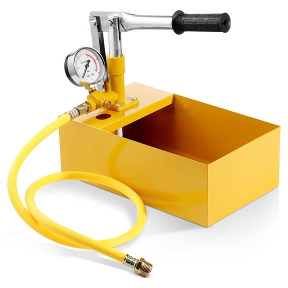 VEVOR Hydrostatic Test Pump, Max 25 bar/362 PSI, Single Valve Hydraulic Manual Water Pressure Tester Kit with Gauge 1.4 Gal Water Tank, 3 ft Hose with 1/2 inch External Thread Connector