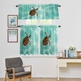 thumbnail image 3 of Kitchen Window Curtains Valance and Tier Set, Sea Turtle Baby Swimming In Water Rod Pocket Tier Curtain Valance Set, Blue Green Ocean Light Filtering Cafe Curtains for Bedroom Living Room, 3 of 9