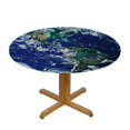 thumbnail image 3 of Bciig Hologram Stars Earth Round Table Cover Stain Resistant Washable Indoor Outdoor Tablecloth Kitchen Dining Wedding Parties 100％ Polyester Fiber 38"-42, 3 of 8