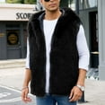 thumbnail image 4 of Zedker Men's Faux Fur Coat Open Front Thicken Warm Winter Overcoat Casual Fashion Outerwear Fluffy Soft Lapel Long Jackets Black L, 4 of 6