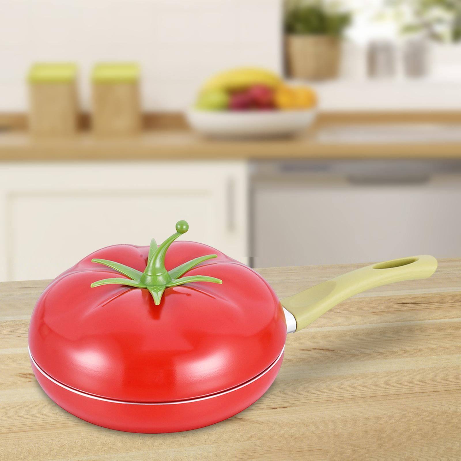 Esquirla Non Stick Frying Pan Pancake Pan with Handle Sauce with Lid Cookware Induction Cooker Compatibility Fry Pan Tomato Shaped