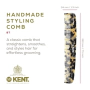 Kent 9T Fine Tooth and Wide Tooth Comb Detangler Hair Combs - Large Handmade and Saw-Cut Dressing Comb - Wet Hair Comb for Women and Durable Grooming Comb for Men Made in England
