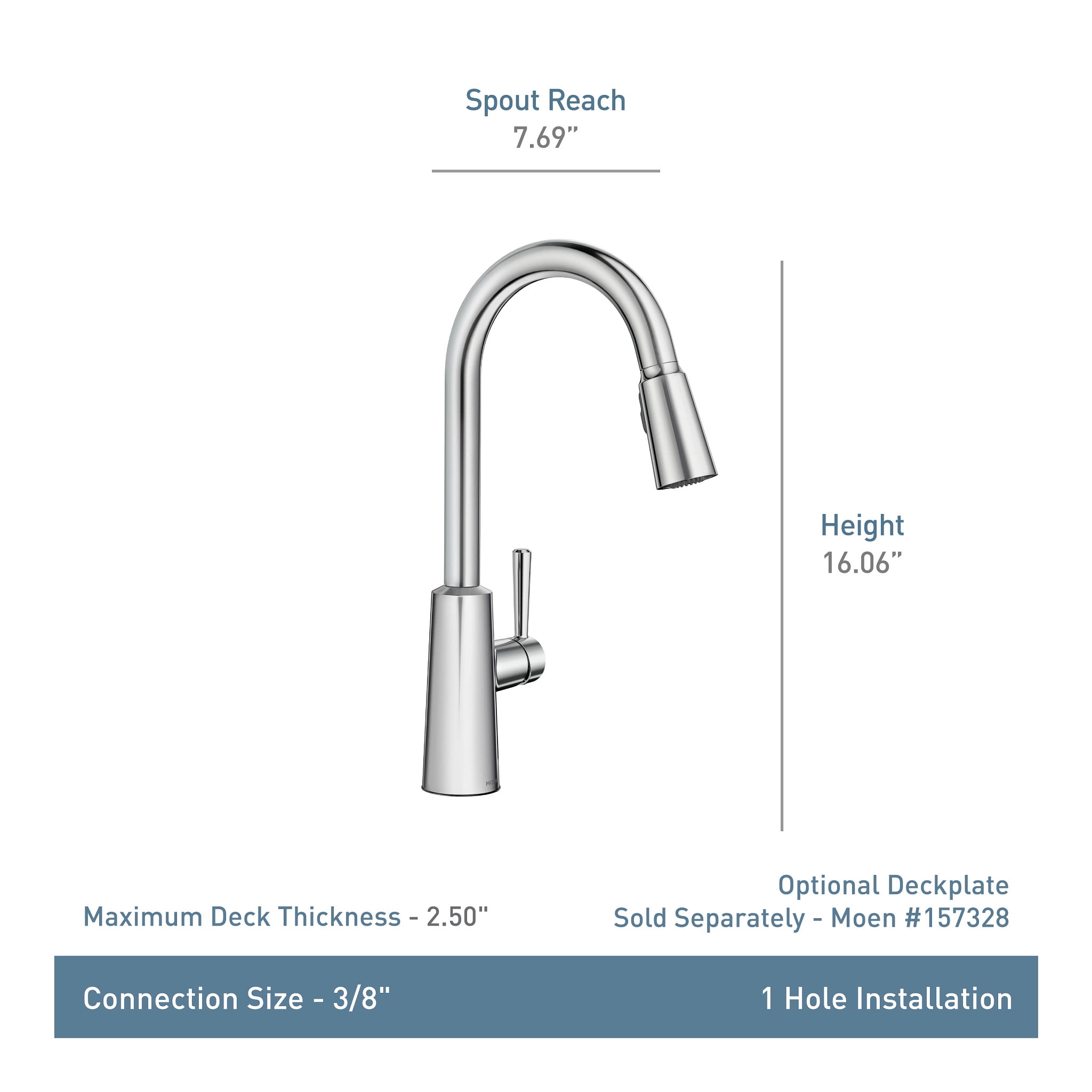 Riley Single-Handle Pull-Down Sprayer Kitchen Faucet with Reflex and Power Clean in Spot Resist Stainless