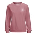 thumbnail image 3 of Gibobby Sudaderas con cremallera de manga larga con cuello redondo y estampado de girasol para mujer, sin sombrero, informal, suelto, con capucha sencilla (Rosa, L), 3 of 4