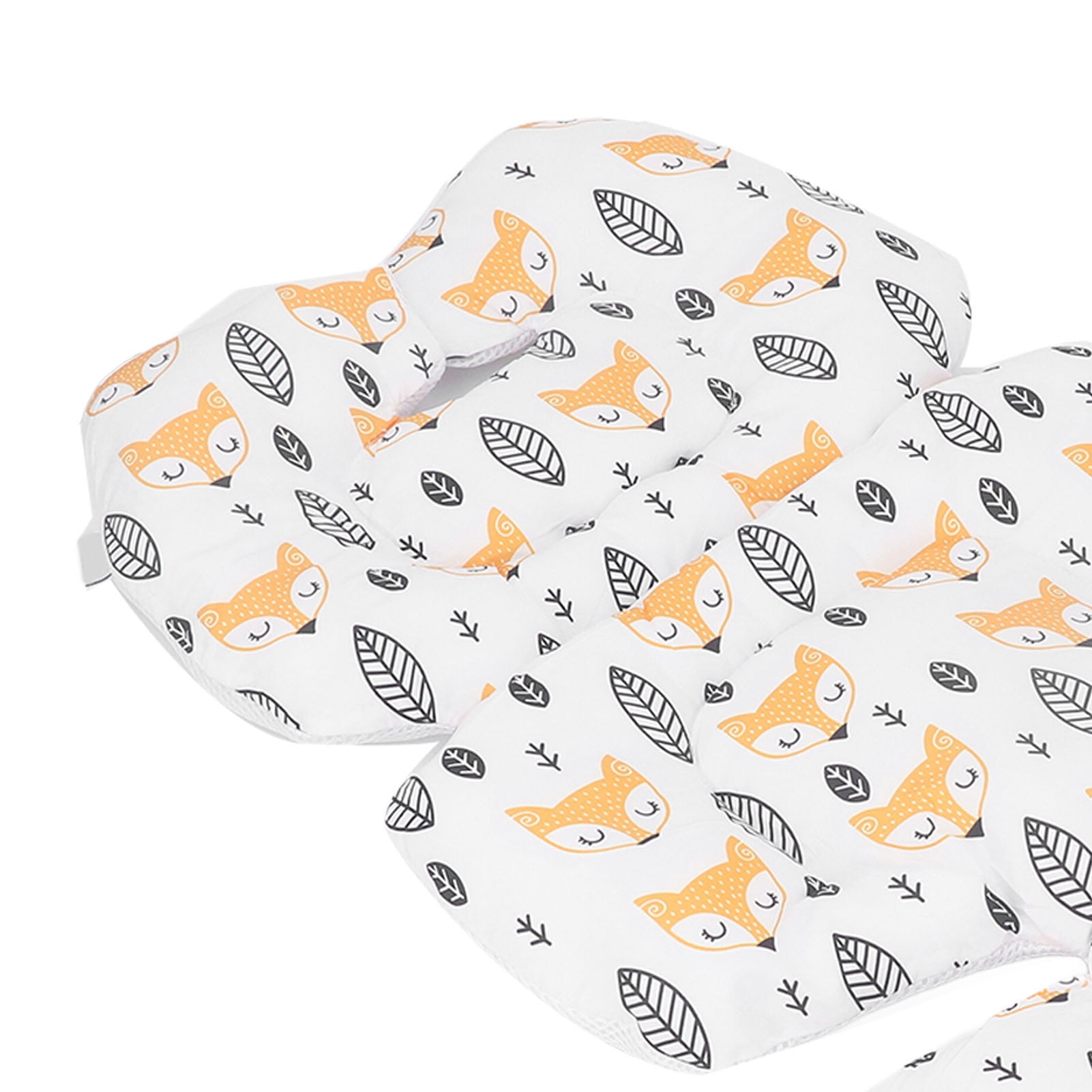 BIMZUC Baby Carriage Cushion Body Support Reduce Fatigue Washable Stroller Seat Pad Yellow Fox Type 2