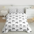 thumbnail image 3 of Homewish Lovely Bow Knot Full Size Comforter Sets,Cartoon Bowtie Ribbon Bedding Comforter Set,White Black Bedding Sets For Girl Kids,Microfiber Bedroom Decor,3pcs, 3 of 9
