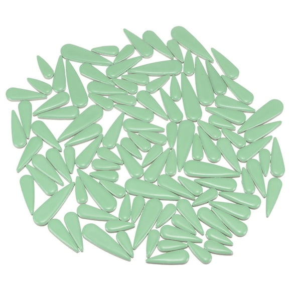 Unique Bargains Ceramic Mosaic Tiles, 200g Teardrop Flower Leaves Tiles Mosaic Blocks for Art Craft, Light Green