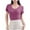 Purple, variant on Ashirexll Short Sleeve Shirts for Women, Summer Tops for Women, Women's Casual Solid Color 1/2 Sleeve T-shirt V-Neck T-shirt Home Blouses