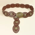 thumbnail image 3 of Hollow Western Disc Belt for Dress Boho Concho Belt Vintage Country Waist Belts for Women, 3 of 8