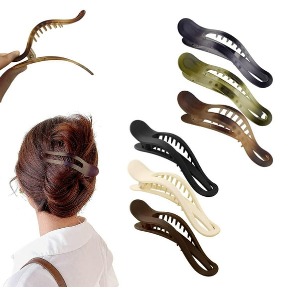 Flat Hair Clips for Women, Duckbill Hair Clips for Thick or Thin Hair,Curved Claw Clips for Women Girls, Lay Down-Claw Clips, Valentine's Day Gifts Accessories