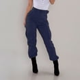 thumbnail image 2 of YAYUBA Womens Cargo Pants with Pockets Baggy Stretchy Trousers with Pockets Athletic Fit Women Trendy Elastic Waist Casual Joggers for Travel, 2 of 9