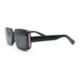 thumbnail image 3 of Womens Classy Narrow Rounded Rectangle Rimless Glitter Plastic Sunglasses Black Pink - Black, 3 of 4