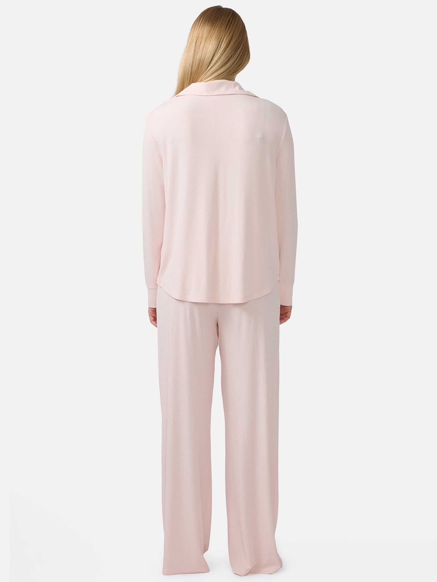 Ingrid & Isabel For Every Belly Women's Maternity Long Sleeve Button Down Shirt & Open Leg Pajama Set, Sizes S-XXXL