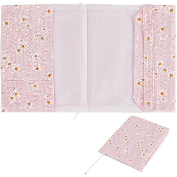 Polyester Book Covers Rectangle with Daisy Pattern Misty Rose 210x165x4.5mm