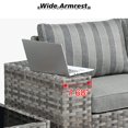 thumbnail image 6 of Vcatnet 10 Pieces Patio Furniture Outdoor Sectional Sofa Wicker Conversation Set with Rocking Chairs and Fire Pit Table for Garden,Poolside,Gray Stripes, 6 of 8