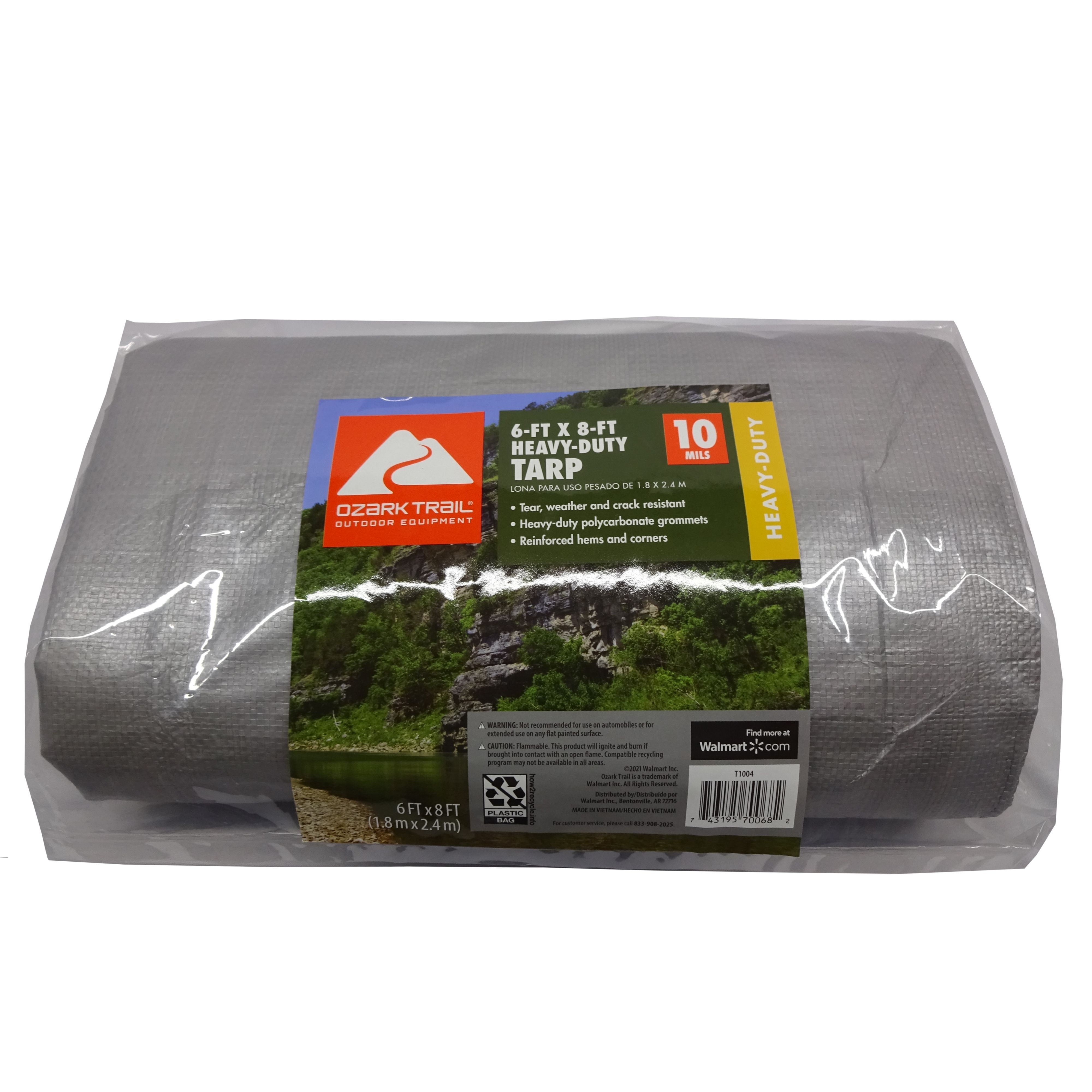 Ozark Trail HeavyDuty Tarp, 6' x 8', Material PE