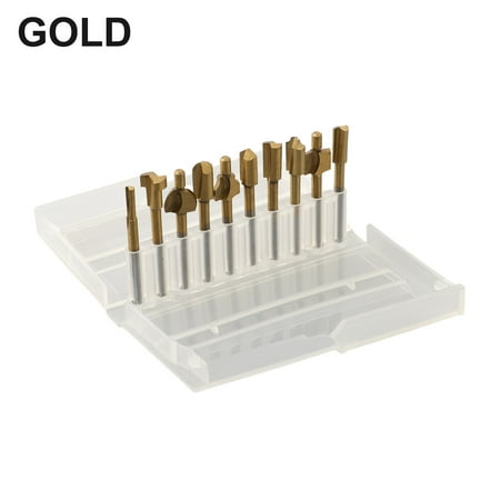 

10pc HSS Rotary Tools Wood Carving Bits Engraving Router Bit Rotary Burr Set 3mm