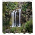 thumbnail image 3 of Ambesonne Nature Shower Curtain, Waterfall Forest Sicily, 69"Wx75"L, Brown Green White, 3 of 3