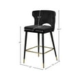 thumbnail image 3 of Meridian Furniture Kelly 28"H Velvet Bar Stool in Black (Set of 2), 3 of 5