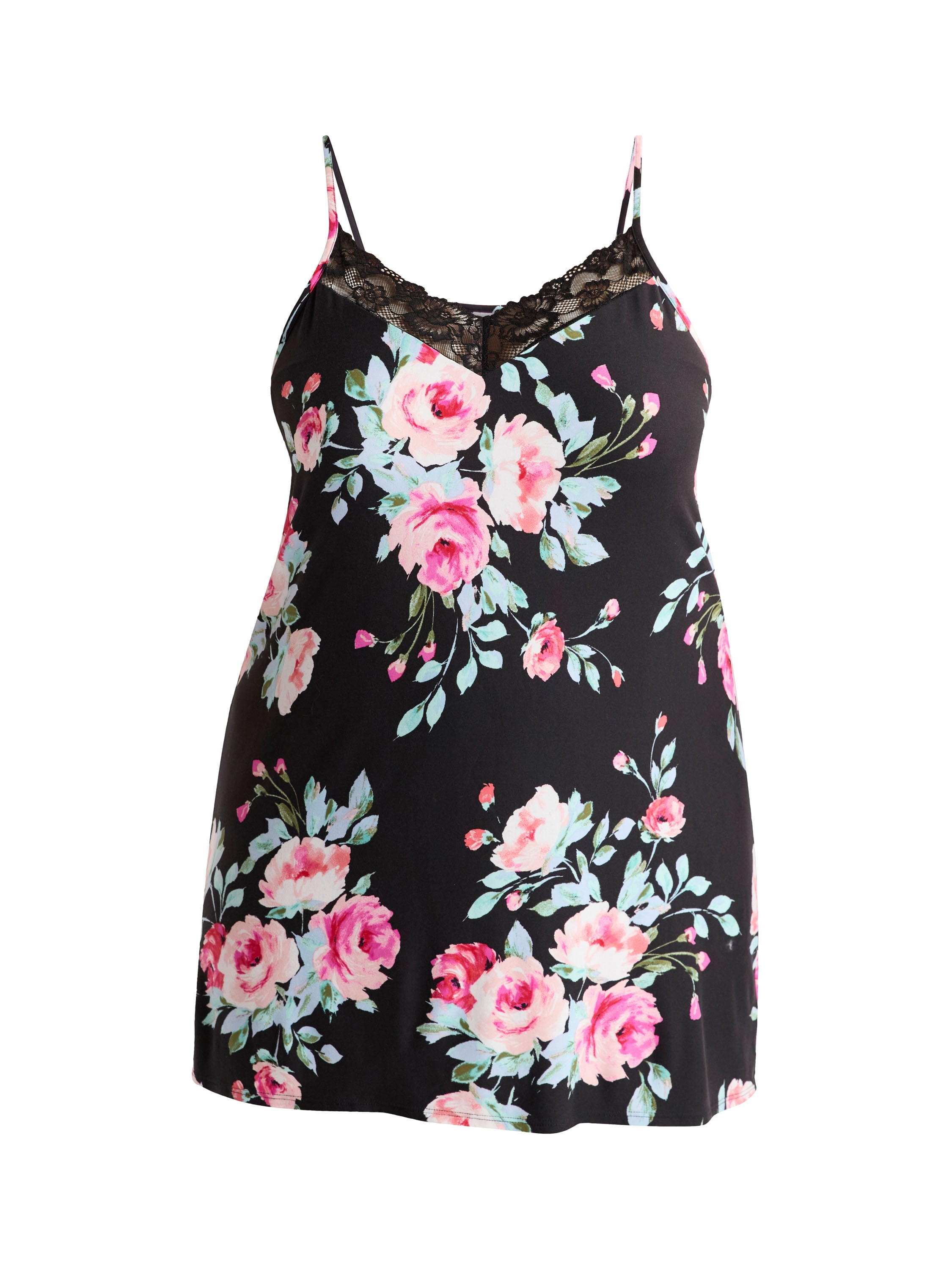 Joyspun Women’s Dreamy Soft Collection Lace Trim Knit Chemise, Sizes XS to 3X