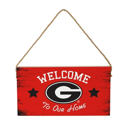 Georgia Bulldogs 6" x 11" Welcome Home Wood Wall Sign with Rope Hanger