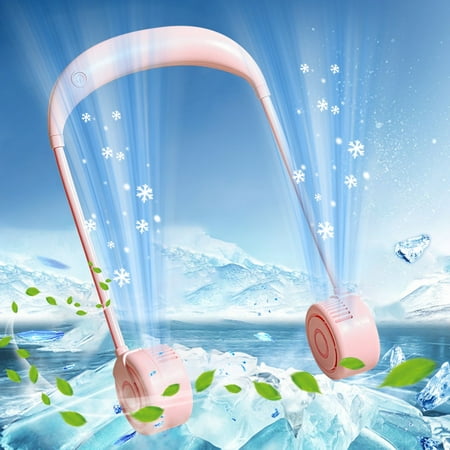 

Kafsov Portable USB Rechargeable Neck Fan with 3-Speed Settings - Foldable Bladeless Quiet Pink