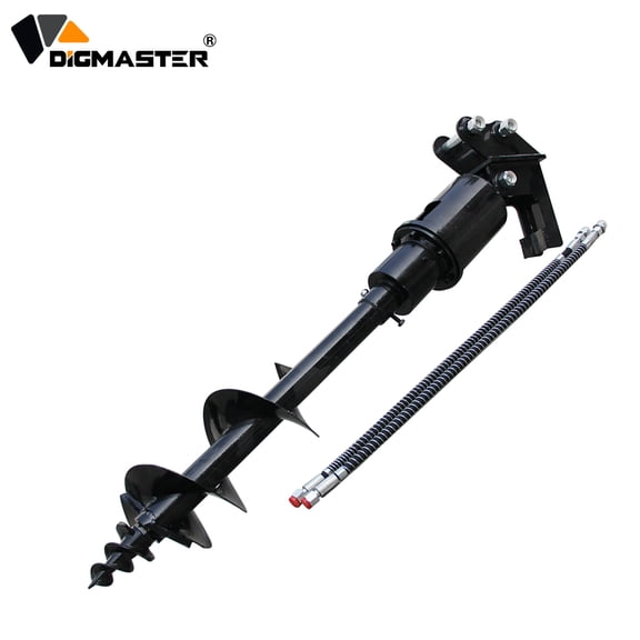 DigMaster 200mm Earth Auger Drill Bit Heavy Duty Post Hole Digger Attachment for 0.8-1.5 Ton Mini Excavator 32" Depth for Yard, Farm & Fence Planting