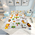 thumbnail image 1 of Erosebridal Cute Zoo Animal Coverlet Set Queen, Cartoon Lion Zebra Bedding Set, Botanical Tree Floral Room Decor 3 Pieces, 1 of 5