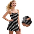 thumbnail image 5 of Garronmavis Black Polka Dot Tennis Golf Dress for Women Size XS Spaghetti Strap Sleeveless Workout Exercise Dress with Shorts 2 Piece Set Workout Tank Dresses Summer Athletic, 5 of 7