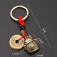 thumbnail image 2 of Fashionable All Hot Sale Vintage Zhaocai Cat Small Gift Pendant Bag Pendant Key Holder Five Kings Key Chain Lucky Key Ring Feng Shui Coins Five Emperors Money Keychain 09, 2 of 8