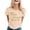 Beige, variant on Womens Work T Shirts Tops Elegant Wedding Letter Print Classic Crew Neck Tees