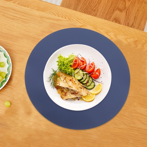 OULII Round PU Placemat for Home Dining Table, , Insulation and Scratch Mat for Kitchen Use