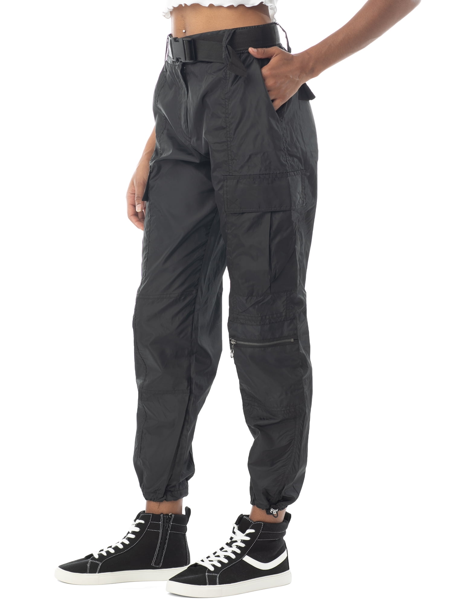 almost famous belted black cargo pants